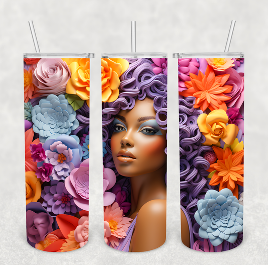 3D Black Women Tumblers