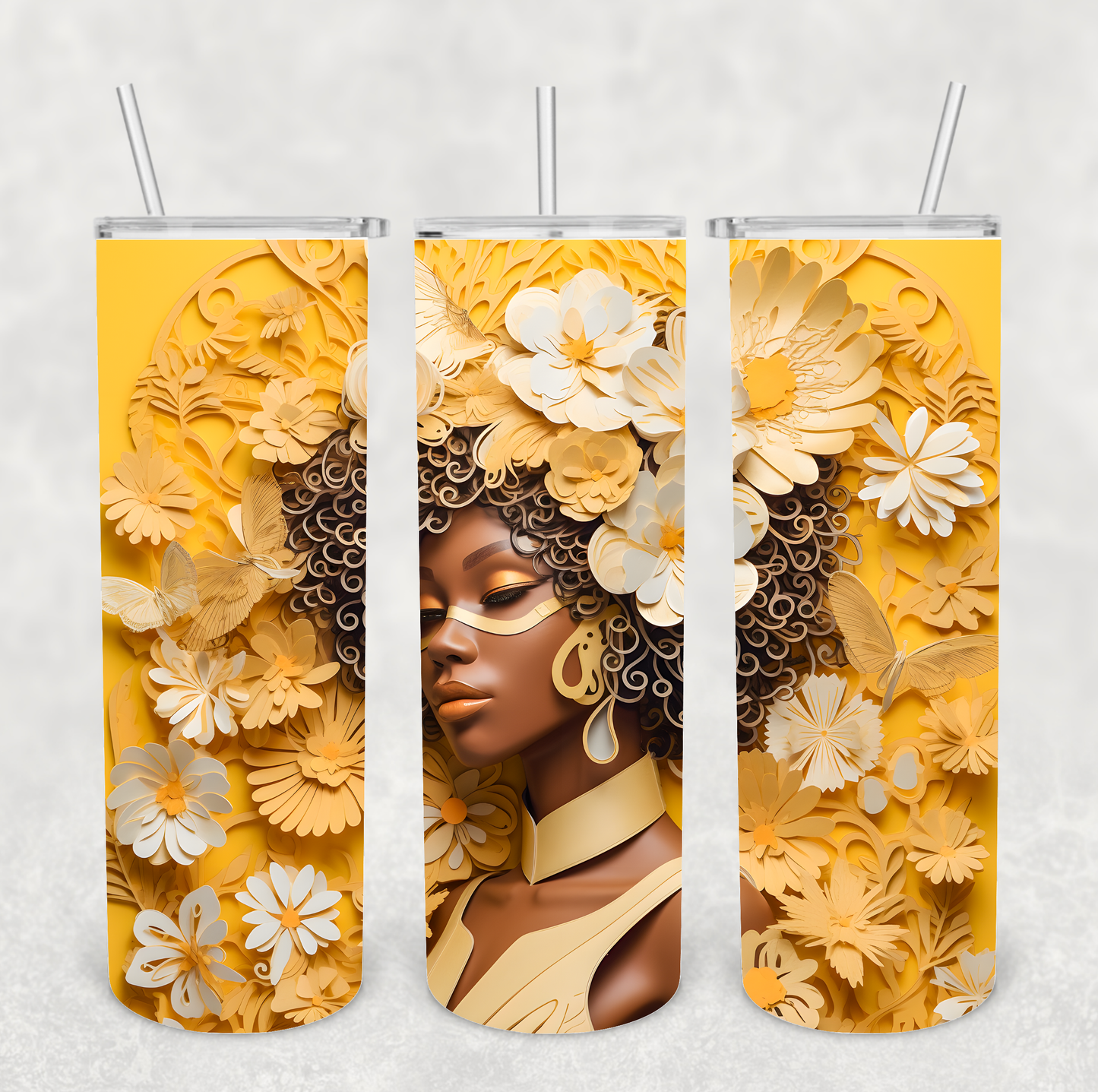 3D Black Women Tumblers