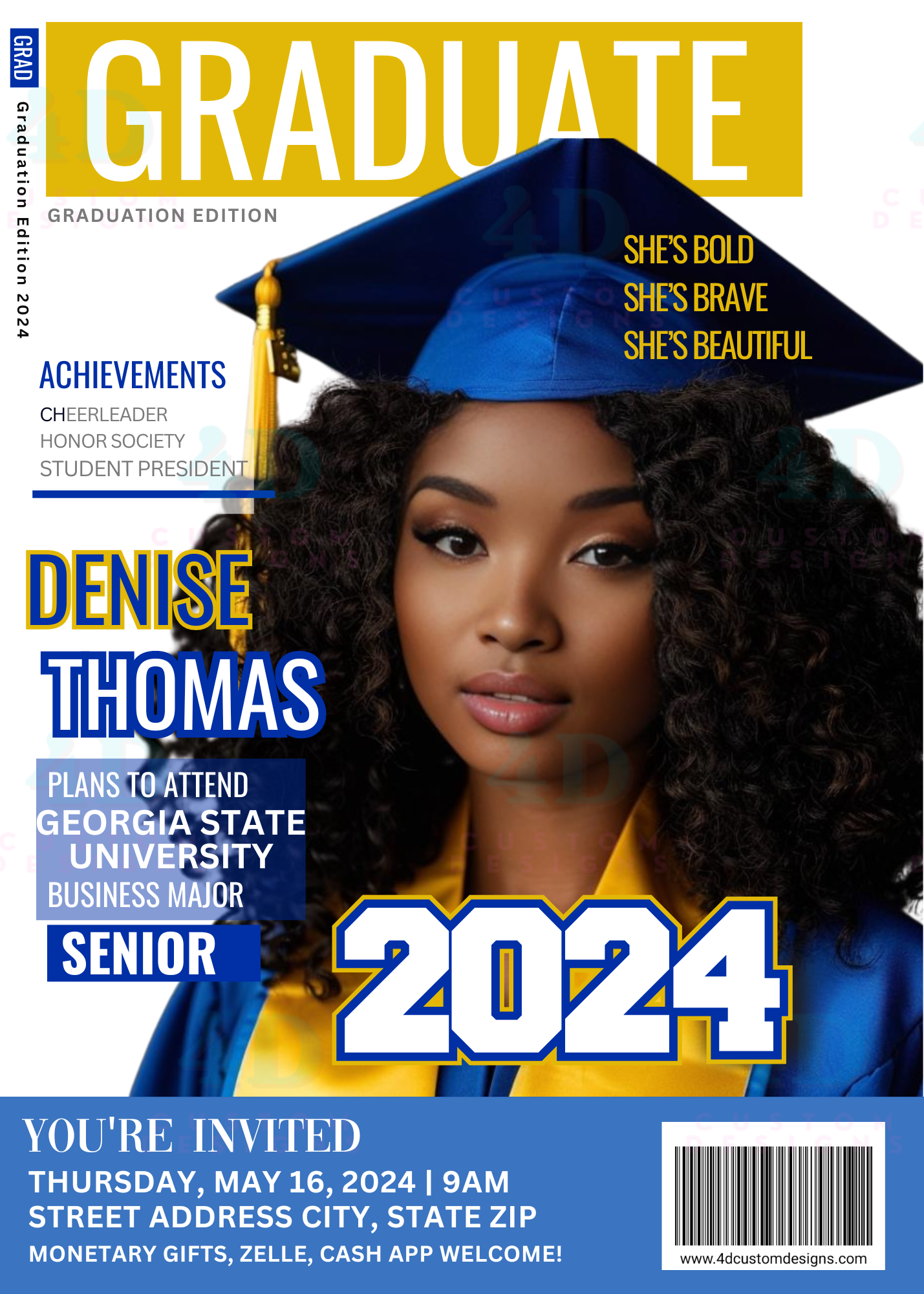 Graduation Invitation – 4D Custom Designs, LLC