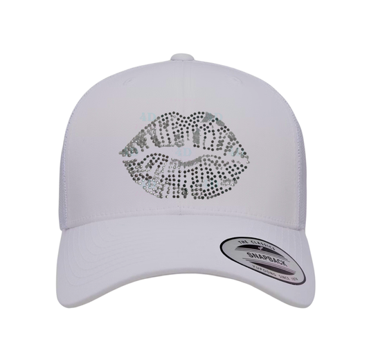 Camo Rhinestone Lips Hats