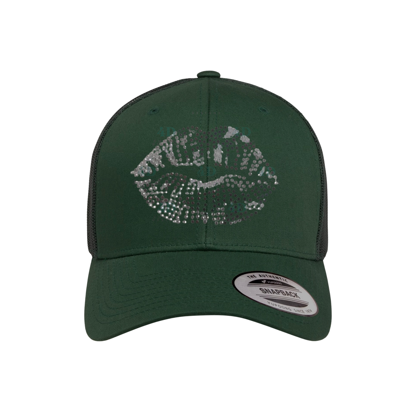 Camo Rhinestone Lips Hats