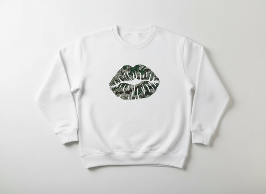 Camo Rhinestone Lips Sweatshirts and Hoodies